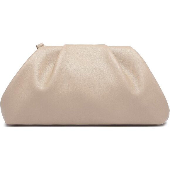 🆕Women Nude PU Leather Clutch Purse Elegant Formal Evening Bag Luxurious - Picture 3 of 8